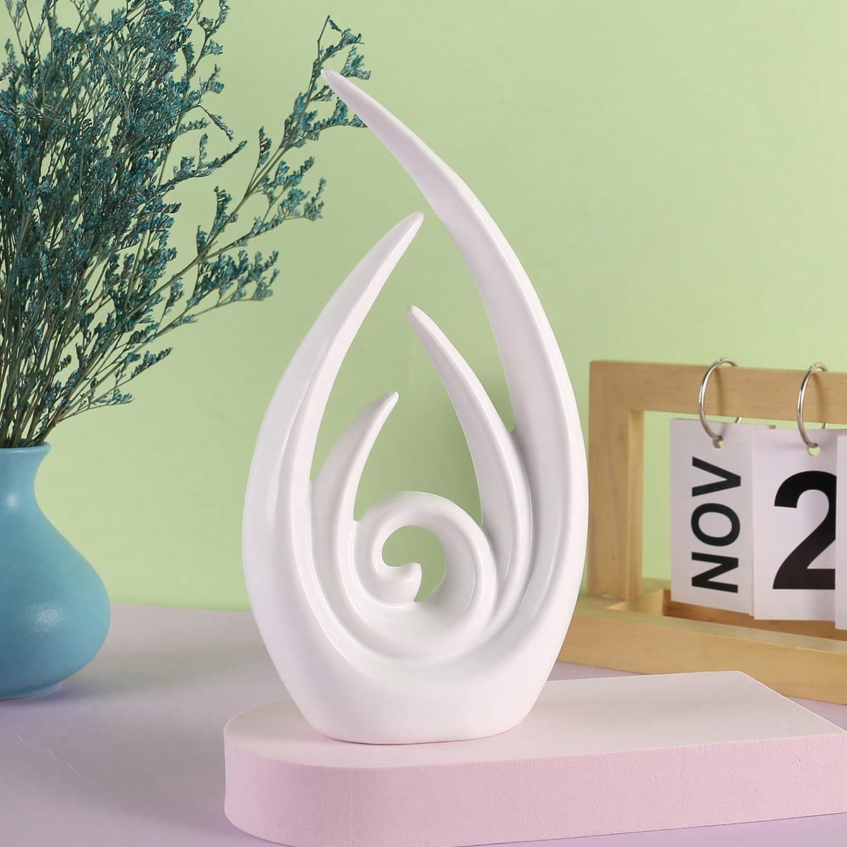 Ornements minimalistes modernes de flamme, blanc, vert et orange Trois couleurs Salon, Foyer, TV Cabinet, Wine Cabinet, ornements populaires, haut de